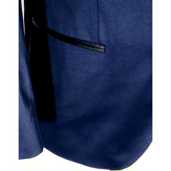 NWOT 38S Hugo Boss Hector1 Generous1 2 Bttn Suit Metallic Midnight Blue Pants 32 - Picture 9 of 16